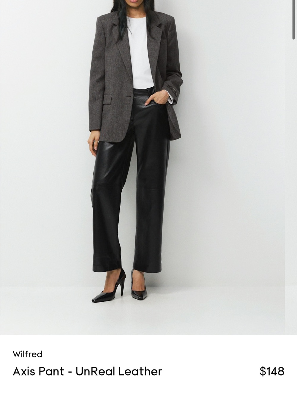Wilfred Black Wide-Leg Faux Leather Pants